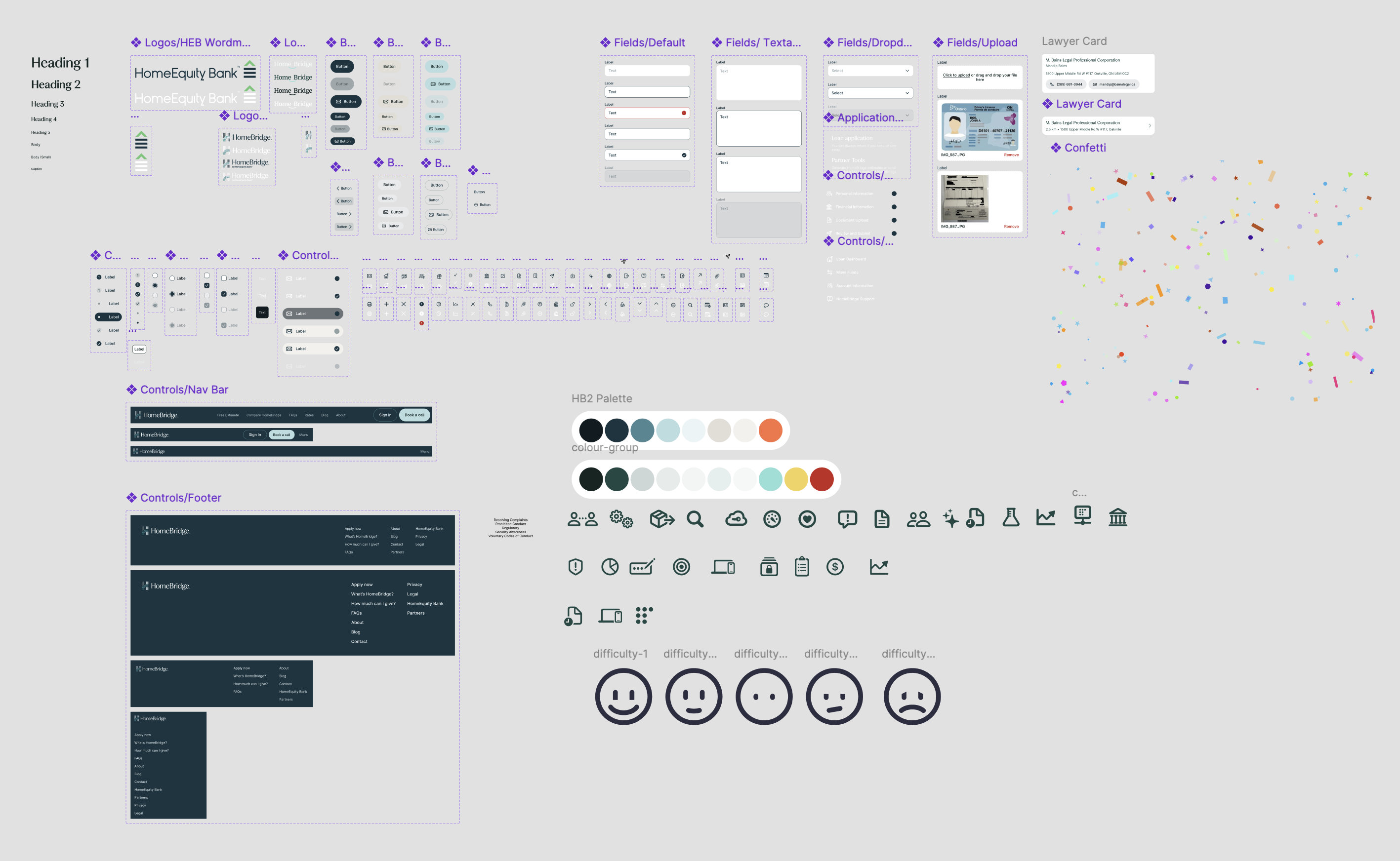 A simple design system of components, icons, fonts, and colours